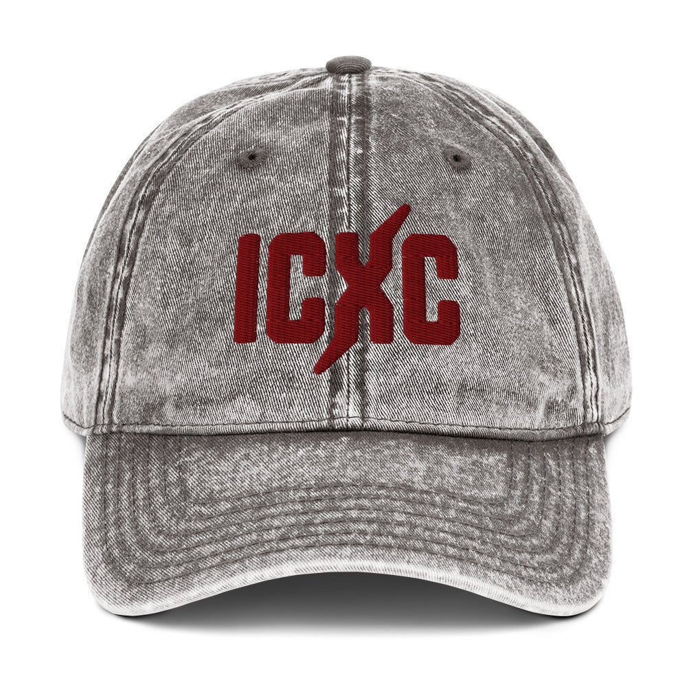 ICXC Christian 3D Puff Embroidered Christogram Vintage Cotton Twill Cap - Inken Image