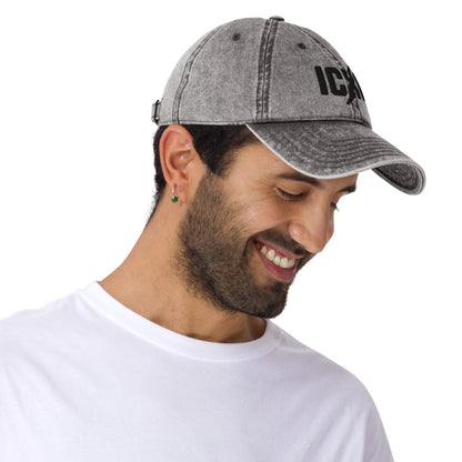 ICXC Christian 3D Puff Embroidered Christogram Vintage Cotton Twill Cap - Inken Image