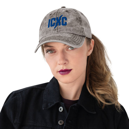 ICXC Christian 3D Puff Embroidered Christogram Vintage Cotton Twill Cap - Inken Image