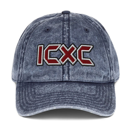 ICXC "Jesus Christ" Flat Embroidered Vintage Cotton Twill Cap - Inken Image