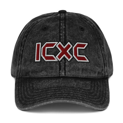 ICXC "Jesus Christ" Flat Embroidered Vintage Cotton Twill Cap - Inken Image