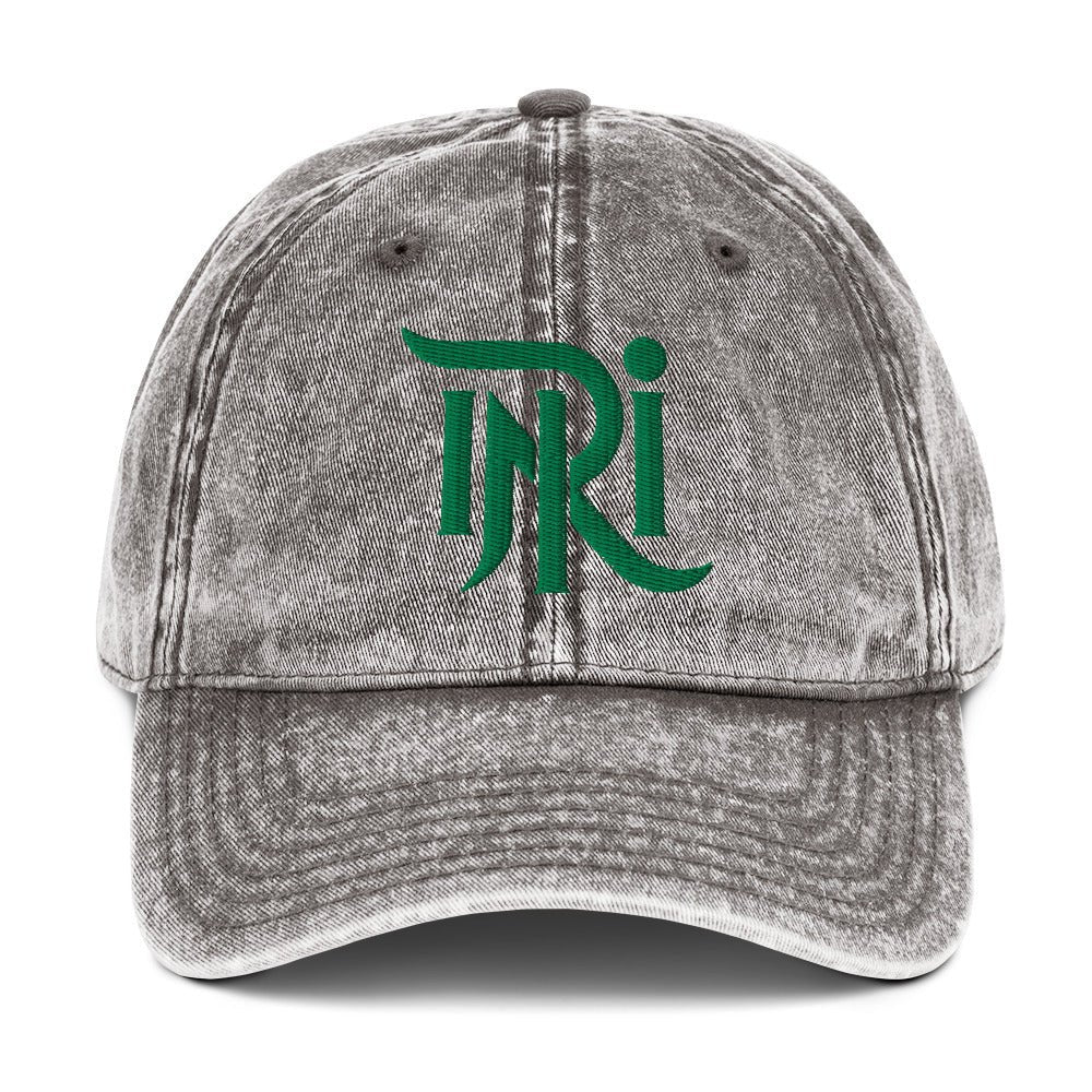 INRI Sacred Name Stylized 3D Puff Embroidered Vintage Cotton Twill Cap - Inken Image