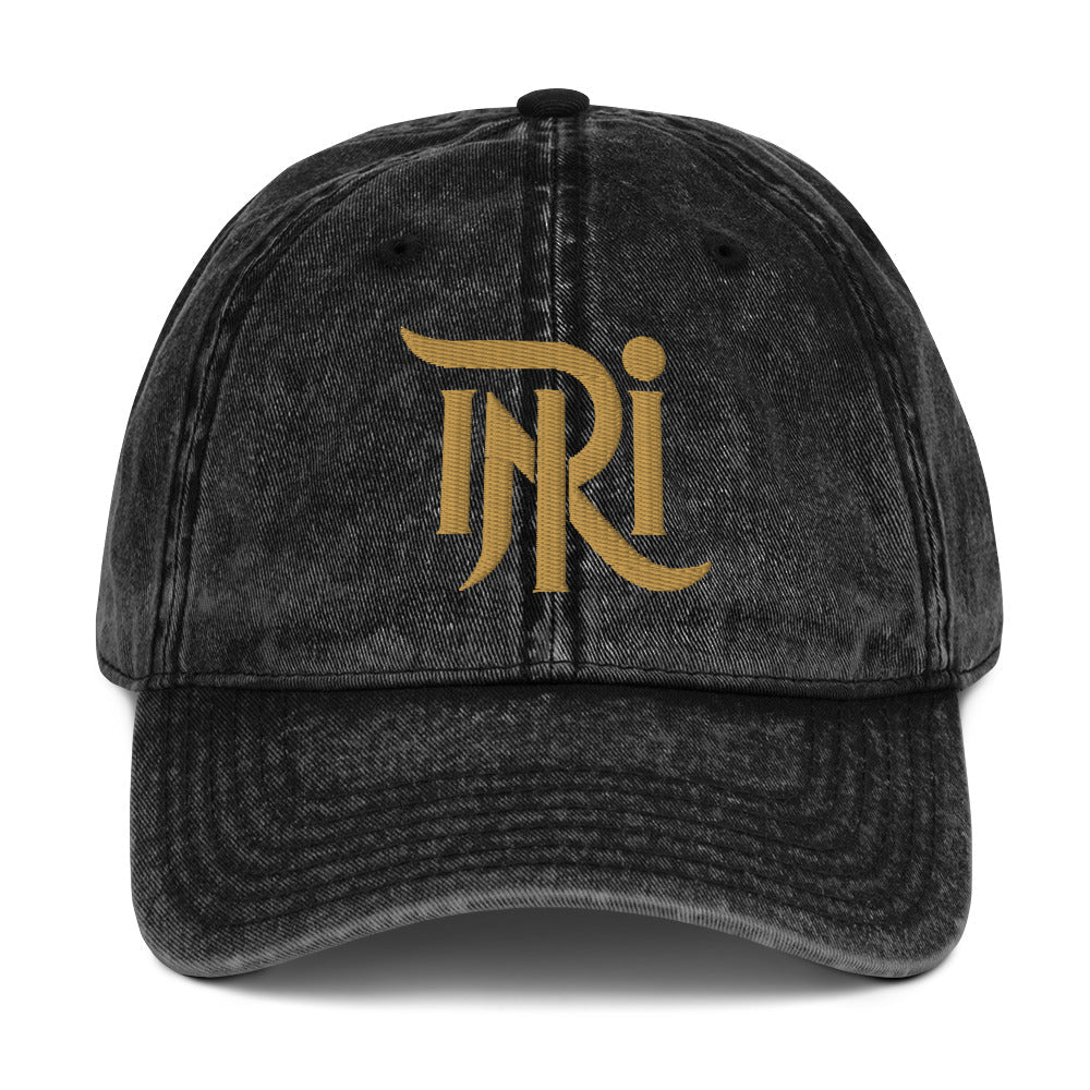 INRI Sacred Name Stylized 3D Puff Embroidered Vintage Cotton Twill Cap - Inken Image