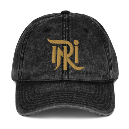 INRI Sacred Name Stylized 3D Puff Embroidered Vintage Cotton Twill Cap - Inken Image