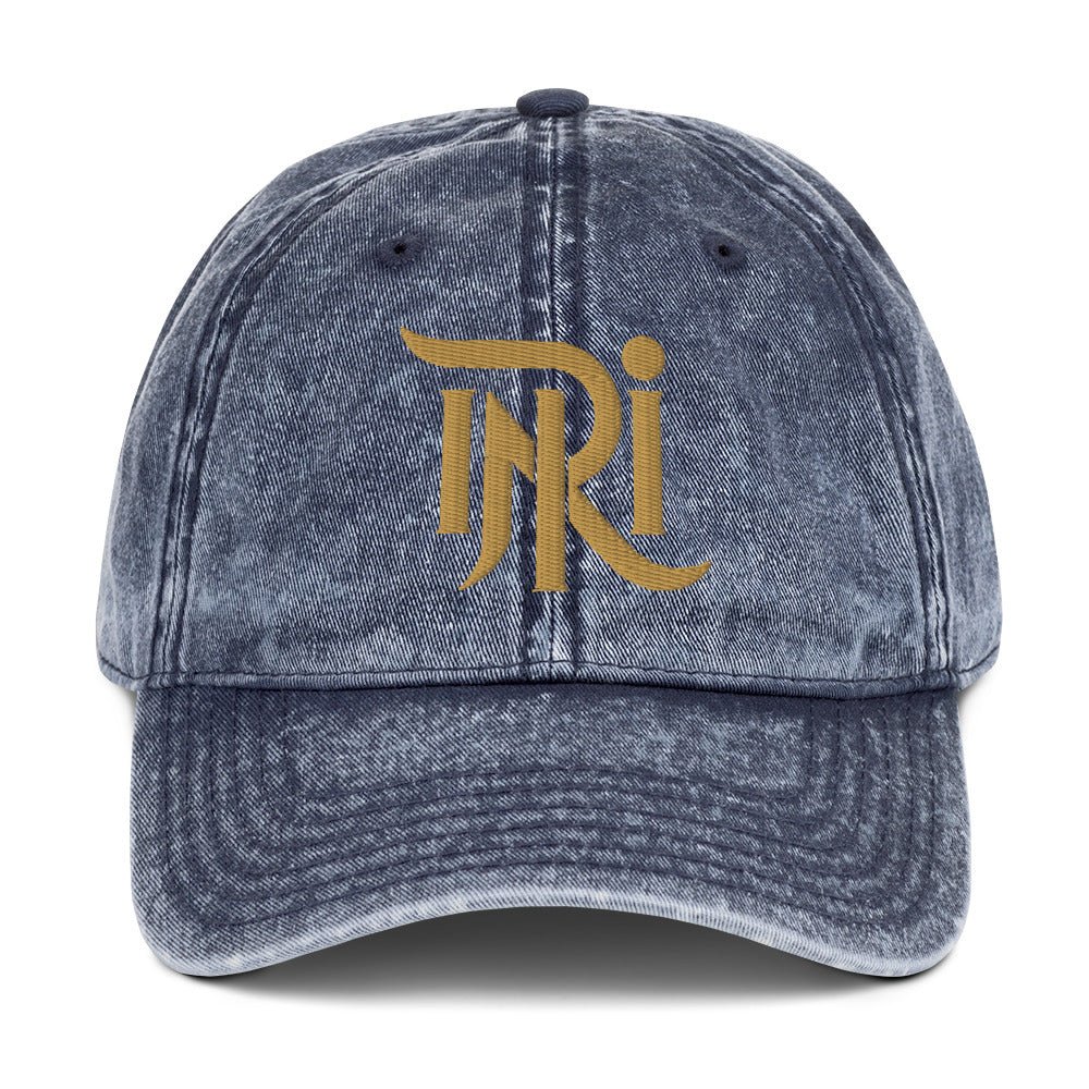INRI Sacred Name Stylized 3D Puff Embroidered Vintage Cotton Twill Cap - Inken Image