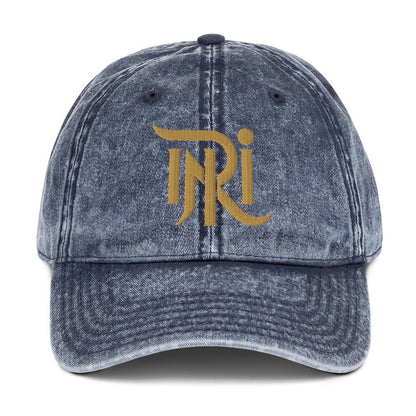 INRI Sacred Name Stylized 3D Puff Embroidered Vintage Cotton Twill Cap - Inken Image