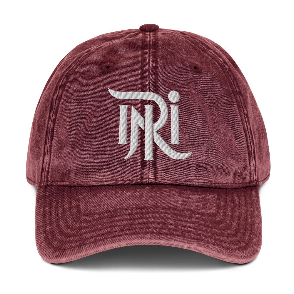 INRI Sacred Name Stylized 3D Puff Embroidered Vintage Cotton Twill Cap - Inken Image