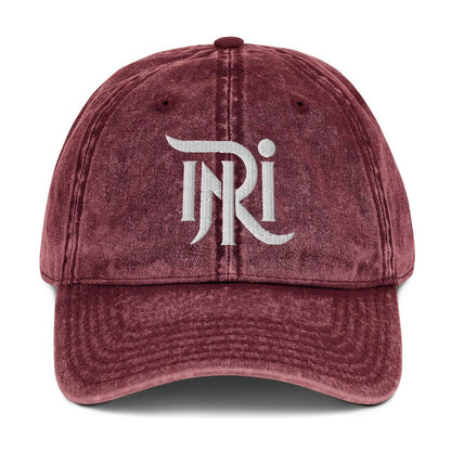 INRI Sacred Name Stylized 3D Puff Embroidered Vintage Cotton Twill Cap - Inken Image