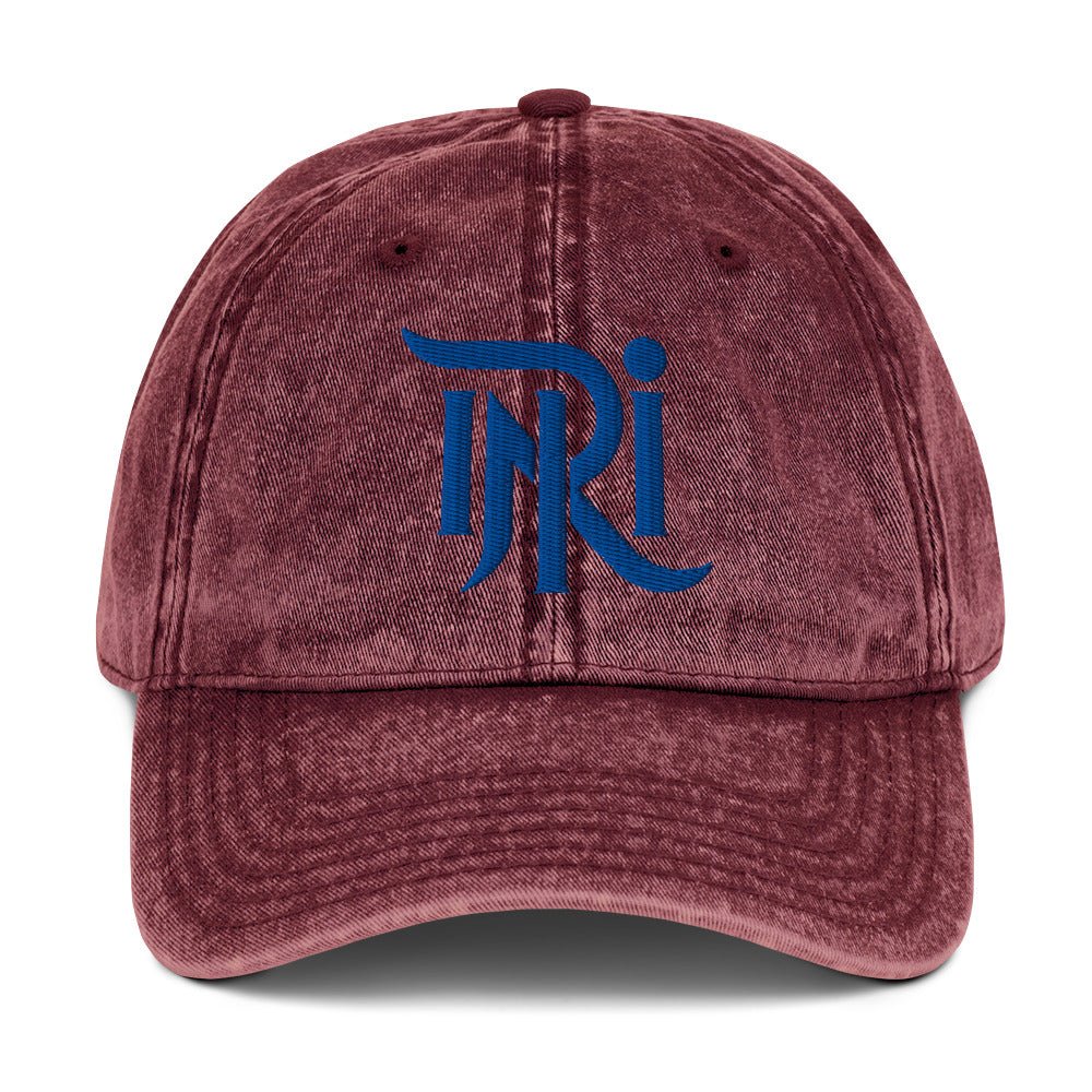 INRI Sacred Name Stylized 3D Puff Embroidered Vintage Cotton Twill Cap - Inken Image