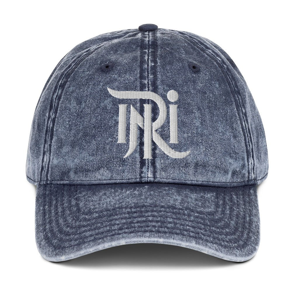 INRI Sacred Name Stylized 3D Puff Embroidered Vintage Cotton Twill Cap - Inken Image