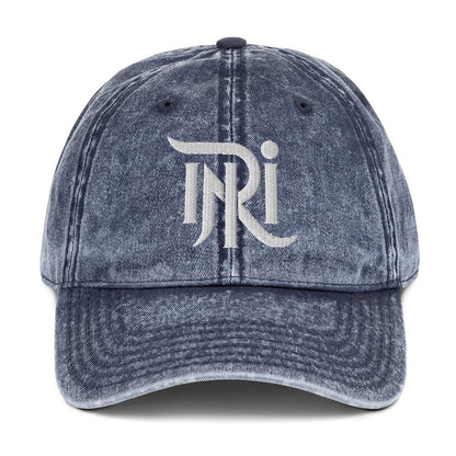 INRI Sacred Name Stylized 3D Puff Embroidered Vintage Cotton Twill Cap - Inken Image