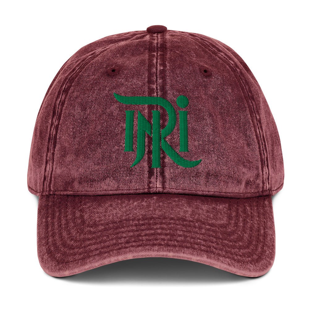 INRI Sacred Name Stylized 3D Puff Embroidered Vintage Cotton Twill Cap - Inken Image