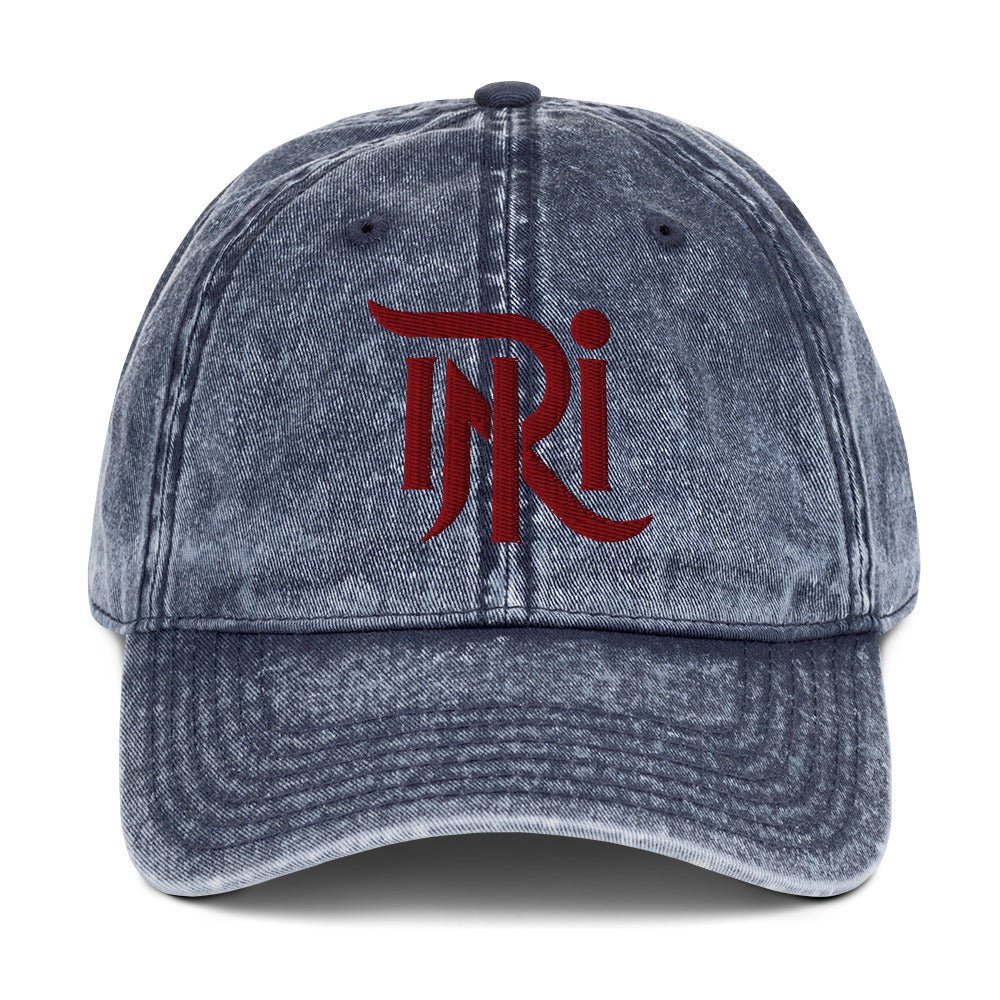 INRI Sacred Name Stylized 3D Puff Embroidered Vintage Cotton Twill Cap - Inken Image