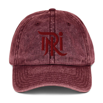 INRI Sacred Name Stylized 3D Puff Embroidered Vintage Cotton Twill Cap - Inken Image