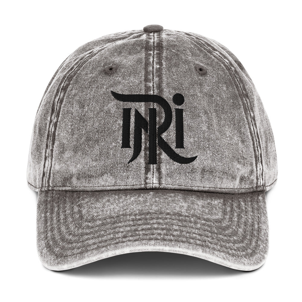 INRI Sacred Name Stylized 3D Puff Embroidered Vintage Cotton Twill Cap - Inken Image