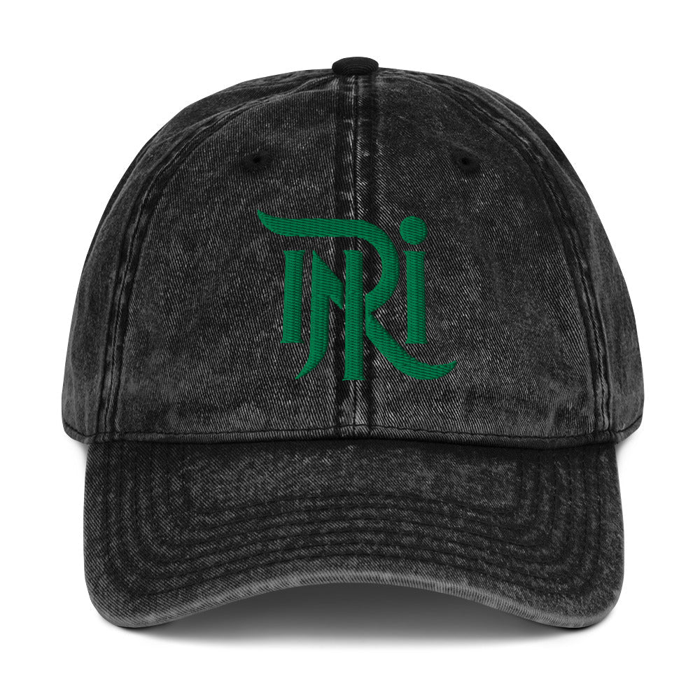 INRI Sacred Name Stylized 3D Puff Embroidered Vintage Cotton Twill Cap - Inken Image