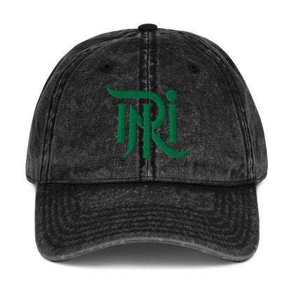 INRI Sacred Name Stylized 3D Puff Embroidered Vintage Cotton Twill Cap - Inken Image