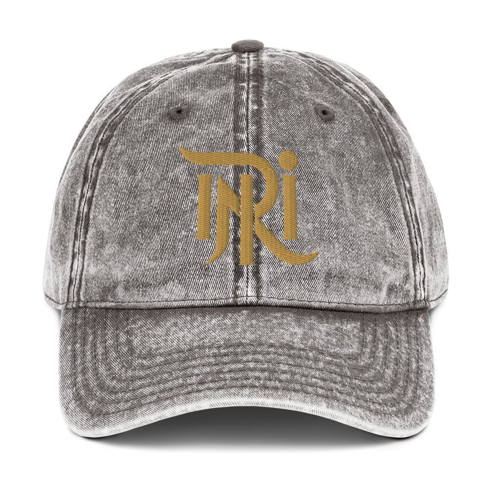 INRI Sacred Name Stylized 3D Puff Embroidered Vintage Cotton Twill Cap - Inken Image