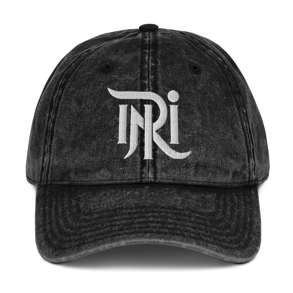 INRI Sacred Name Stylized 3D Puff Embroidered Vintage Cotton Twill Cap - Inken Image