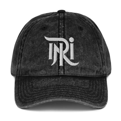 INRI Sacred Name Stylized 3D Puff Embroidered Vintage Cotton Twill Cap - Inken Image