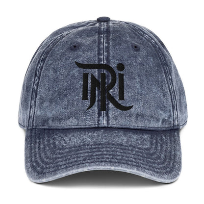 INRI Sacred Name Stylized 3D Puff Embroidered Vintage Cotton Twill Cap - Inken Image