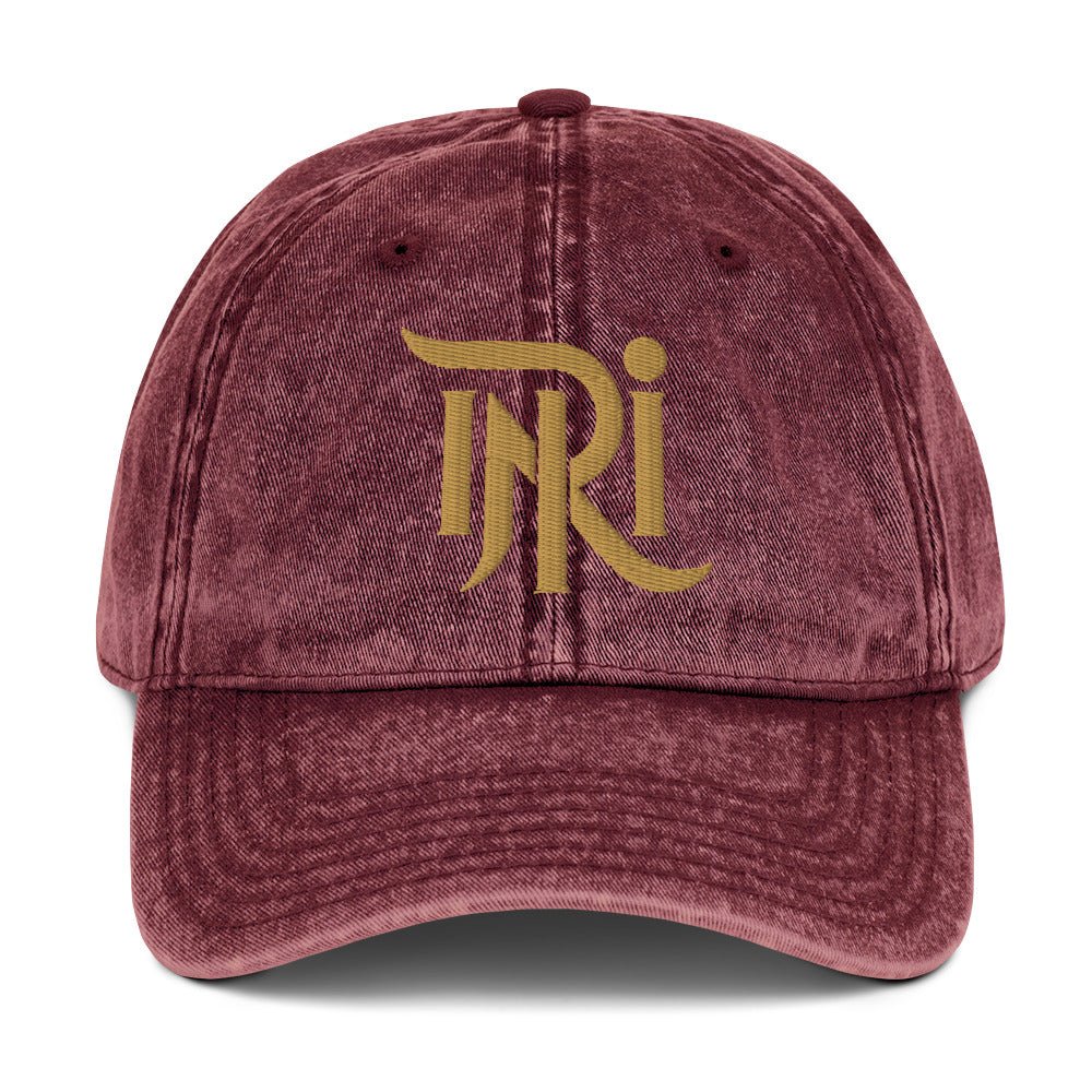 INRI Sacred Name Stylized 3D Puff Embroidered Vintage Cotton Twill Cap - Inken Image