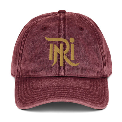 INRI Sacred Name Stylized 3D Puff Embroidered Vintage Cotton Twill Cap - Inken Image
