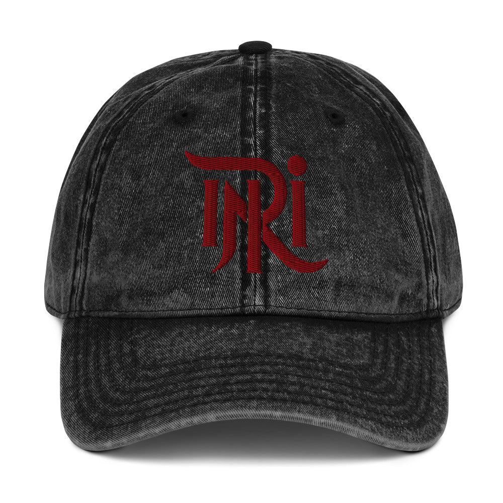 INRI Sacred Name Stylized 3D Puff Embroidered Vintage Cotton Twill Cap - Inken Image
