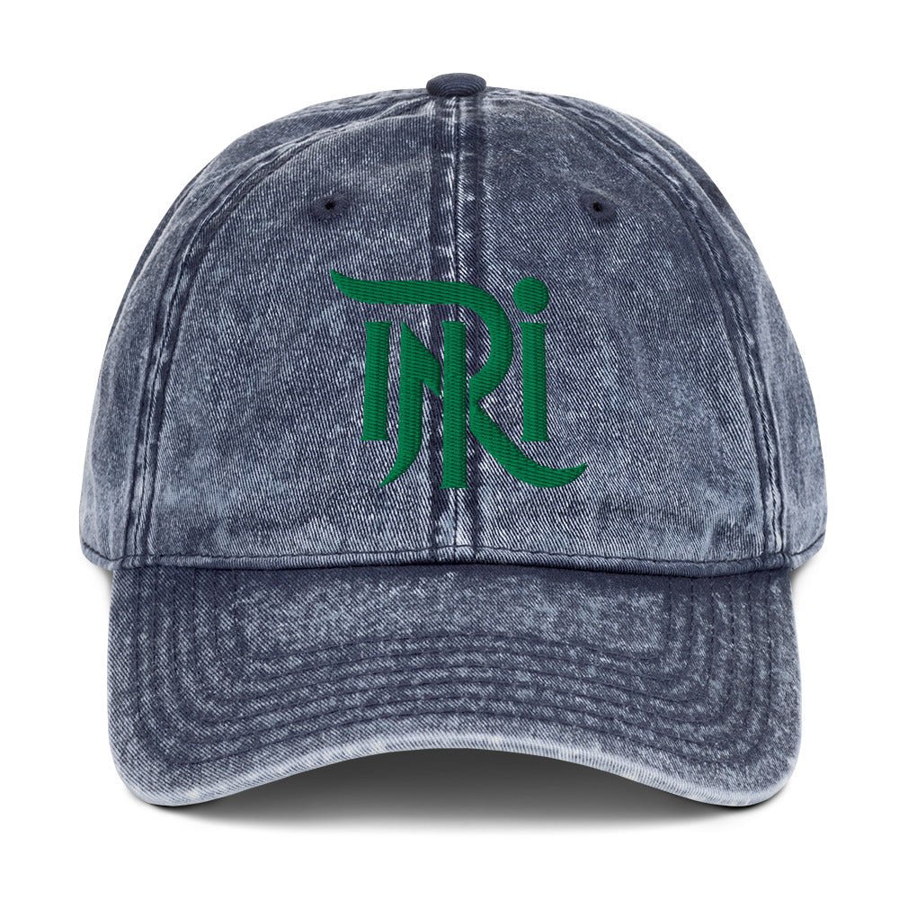 INRI Sacred Name Stylized 3D Puff Embroidered Vintage Cotton Twill Cap - Inken Image