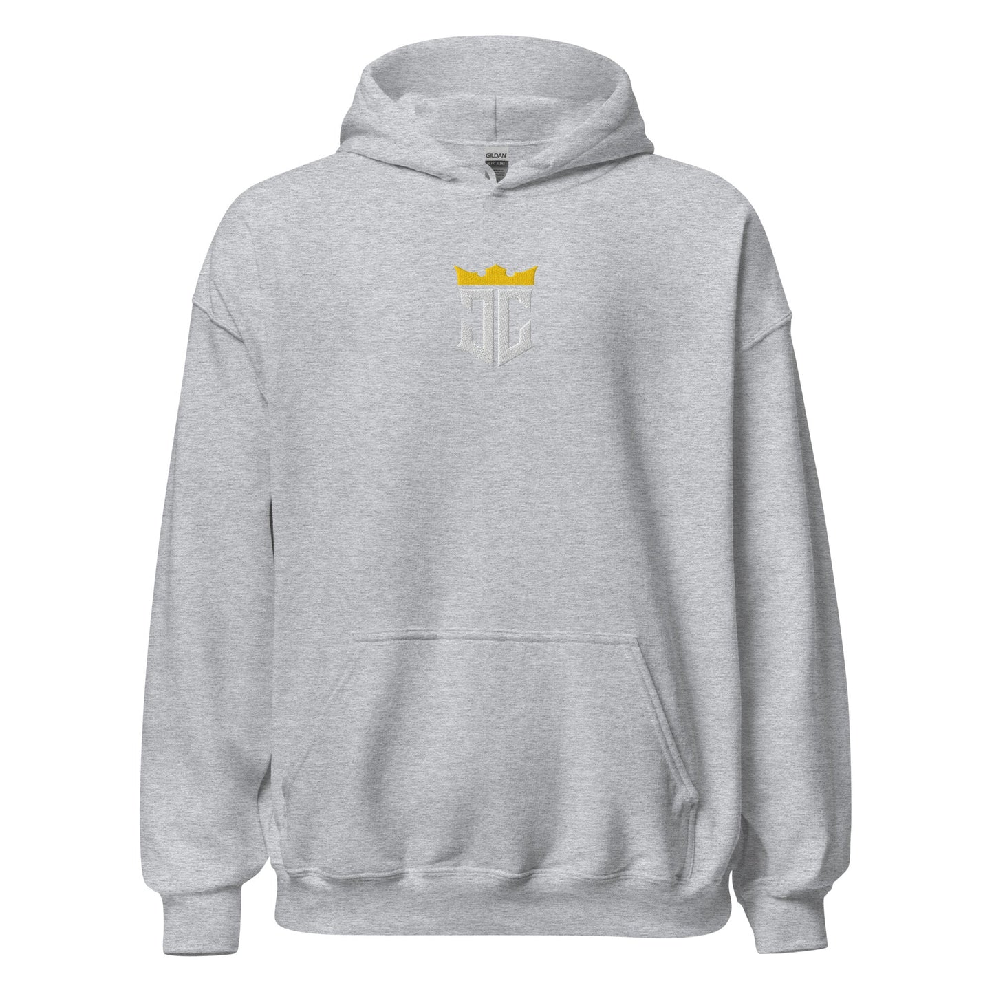 JC Emblem Jesus Christ Is King Embroidered Hoodie - Inken Image