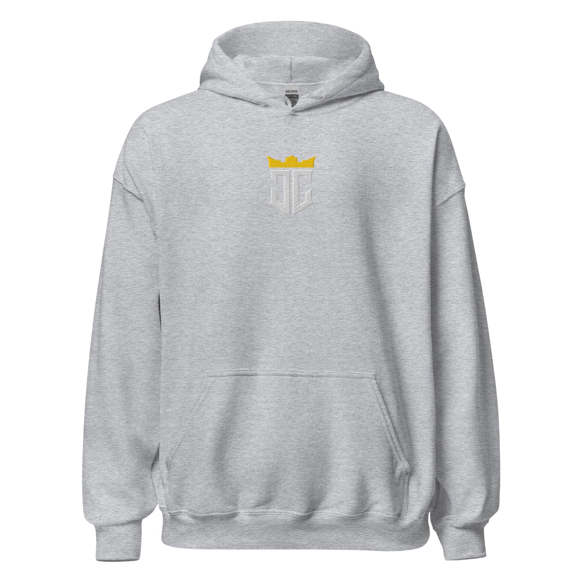 JC Emblem Jesus Christ Is King Embroidered Hoodie - Inken Image