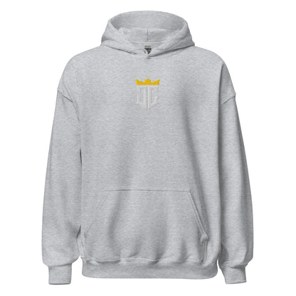 JC Emblem Jesus Christ Is King Embroidered Hoodie - Inken Image