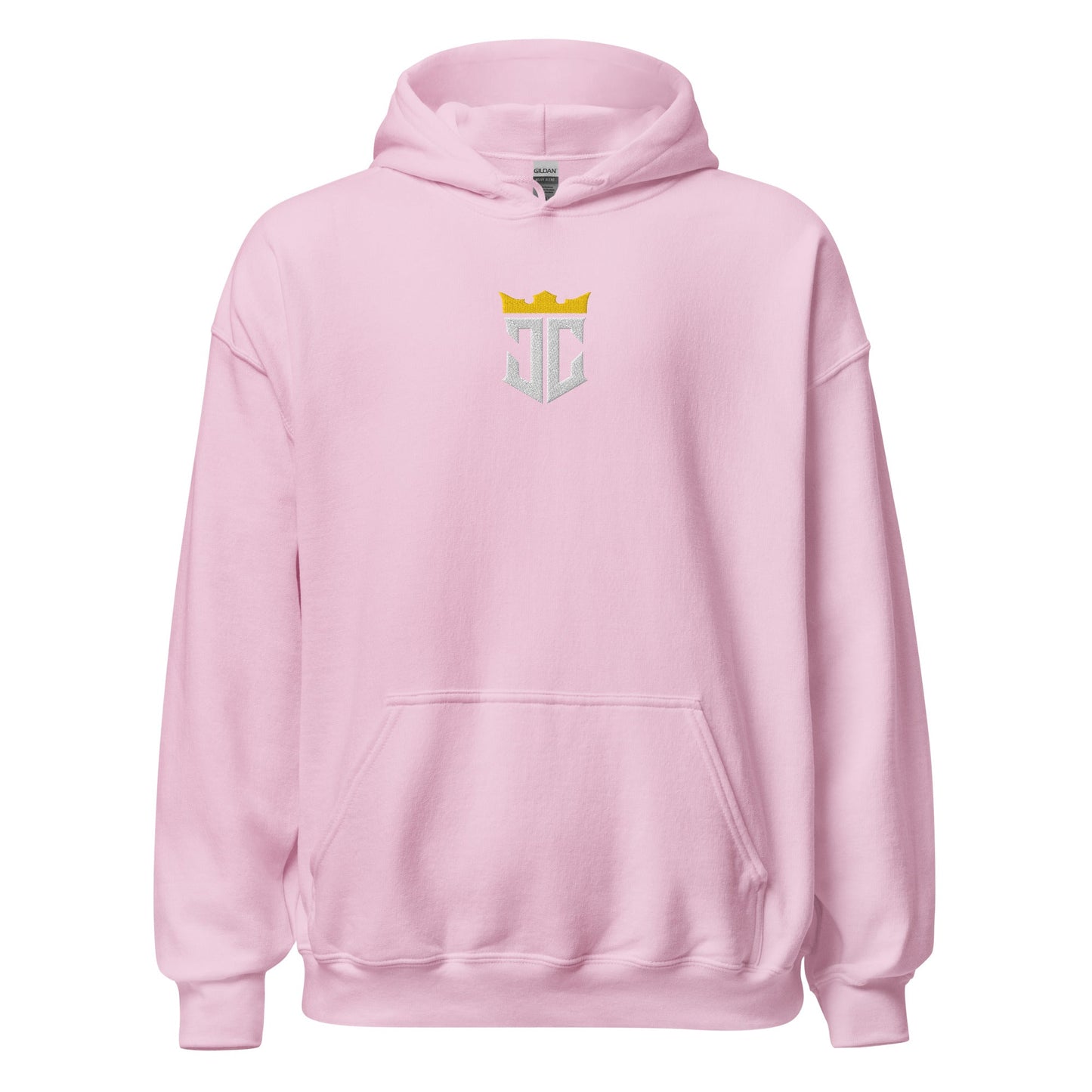 JC Emblem Jesus Christ Is King Embroidered Hoodie - Inken Image