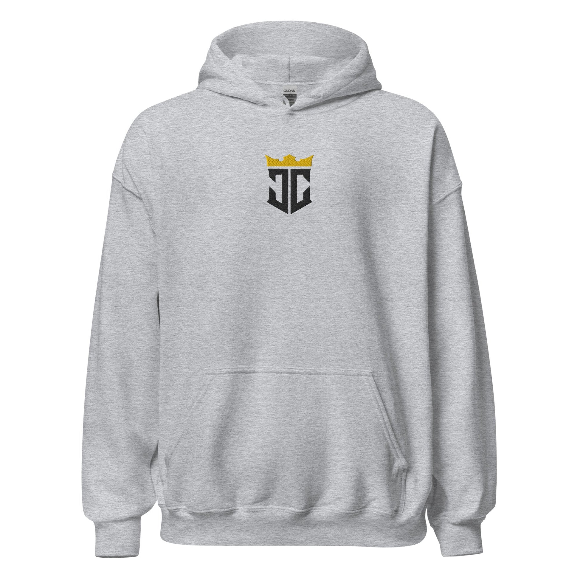JC Emblem Jesus Christ Is King Embroidered Hoodie - Inken Image