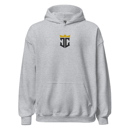JC Emblem Jesus Christ Is King Embroidered Hoodie - Inken Image