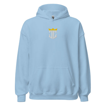 JC Emblem Jesus Christ Is King Embroidered Hoodie - Inken Image