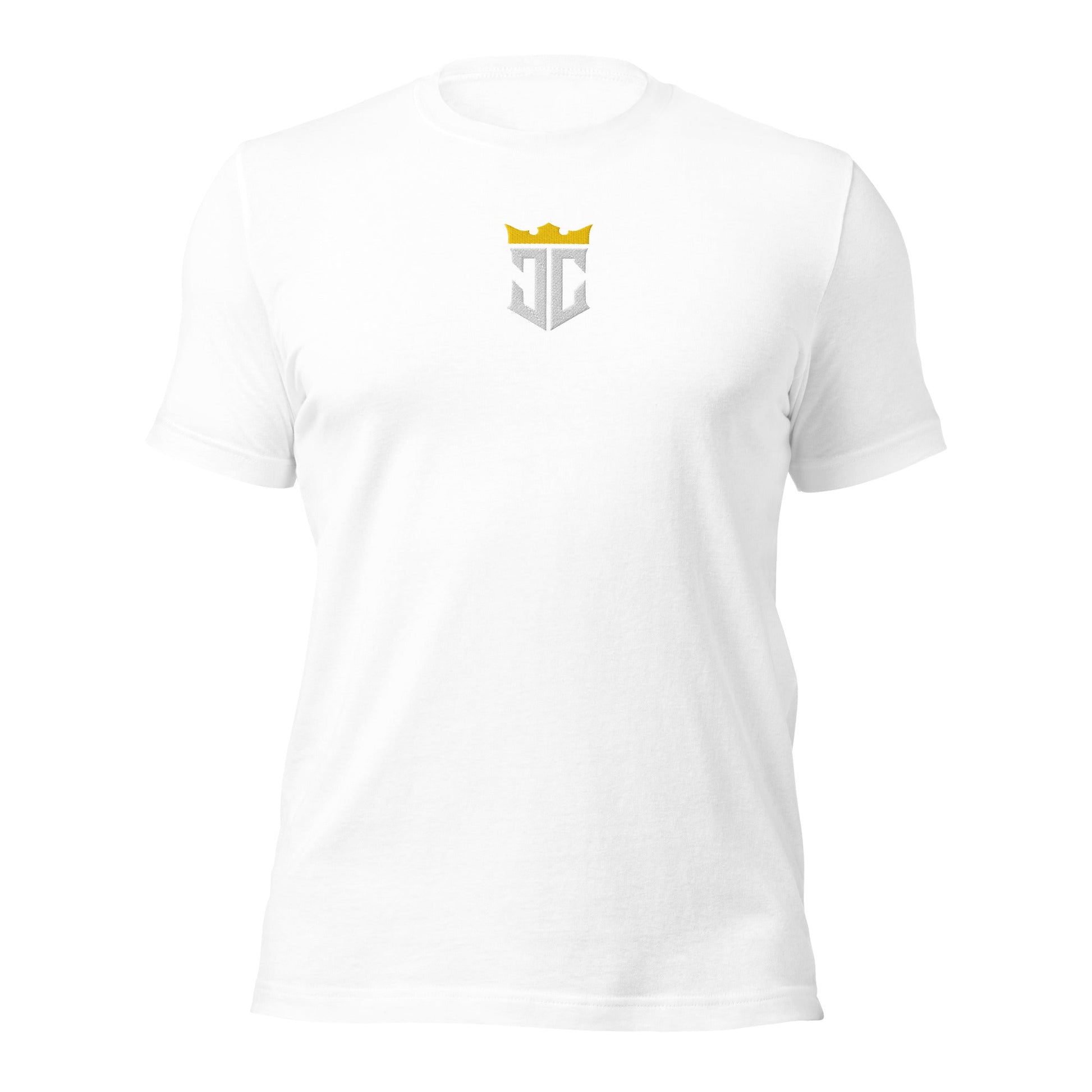 JC Emblem Jesus Christ Is King Embroidered T-Shirt - Inken Image