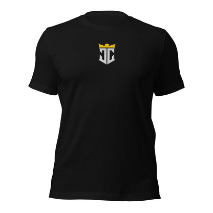 JC Emblem Jesus Christ Is King Embroidered T-Shirt - Inken Image