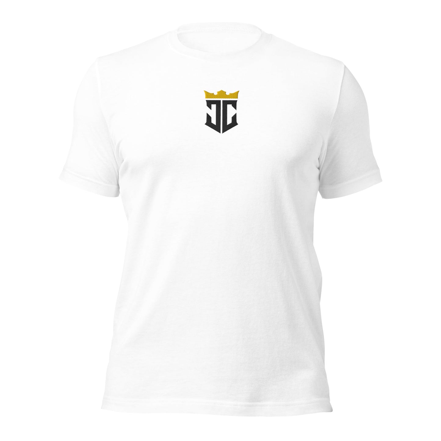 JC Emblem Jesus Christ Is King Embroidered T-Shirt - Inken Image