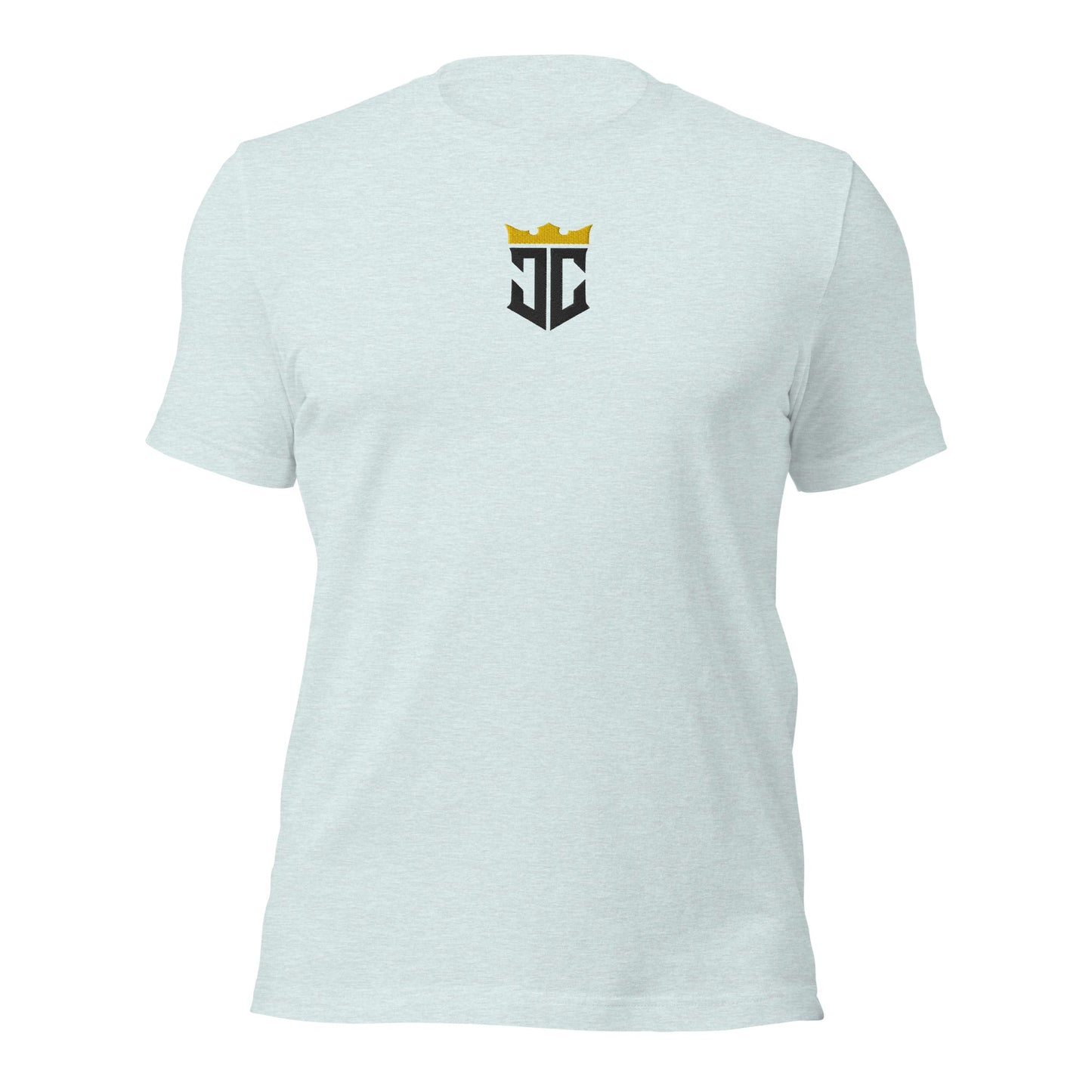 JC Emblem Jesus Christ Is King Embroidered T-Shirt - Inken Image