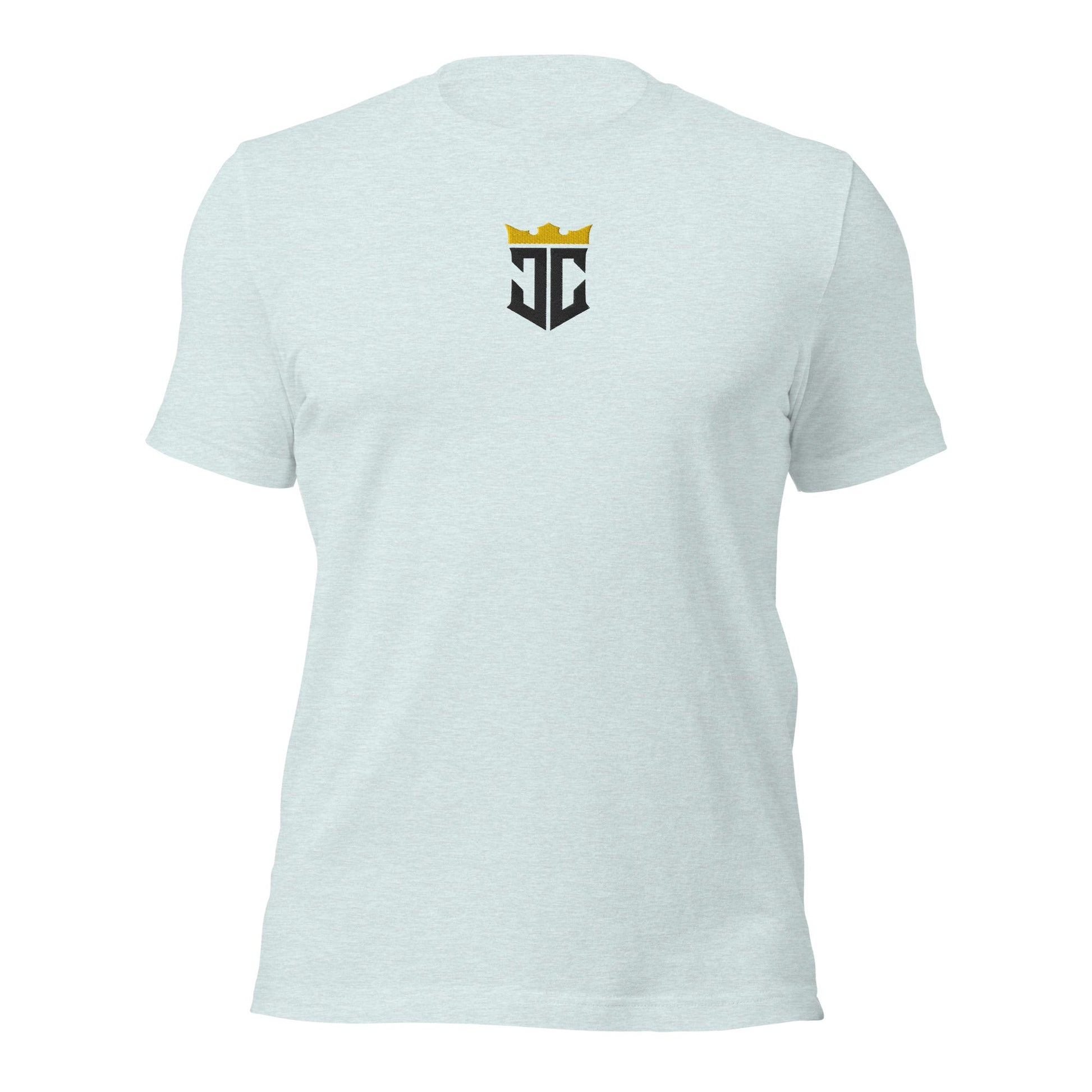 JC Emblem Jesus Christ Is King Embroidered T-Shirt - Inken Image