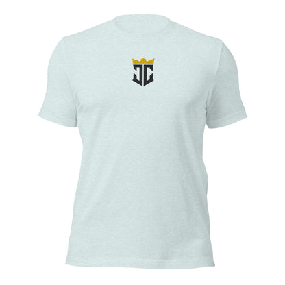 JC Emblem Jesus Christ Is King Embroidered T-Shirt - Inken Image