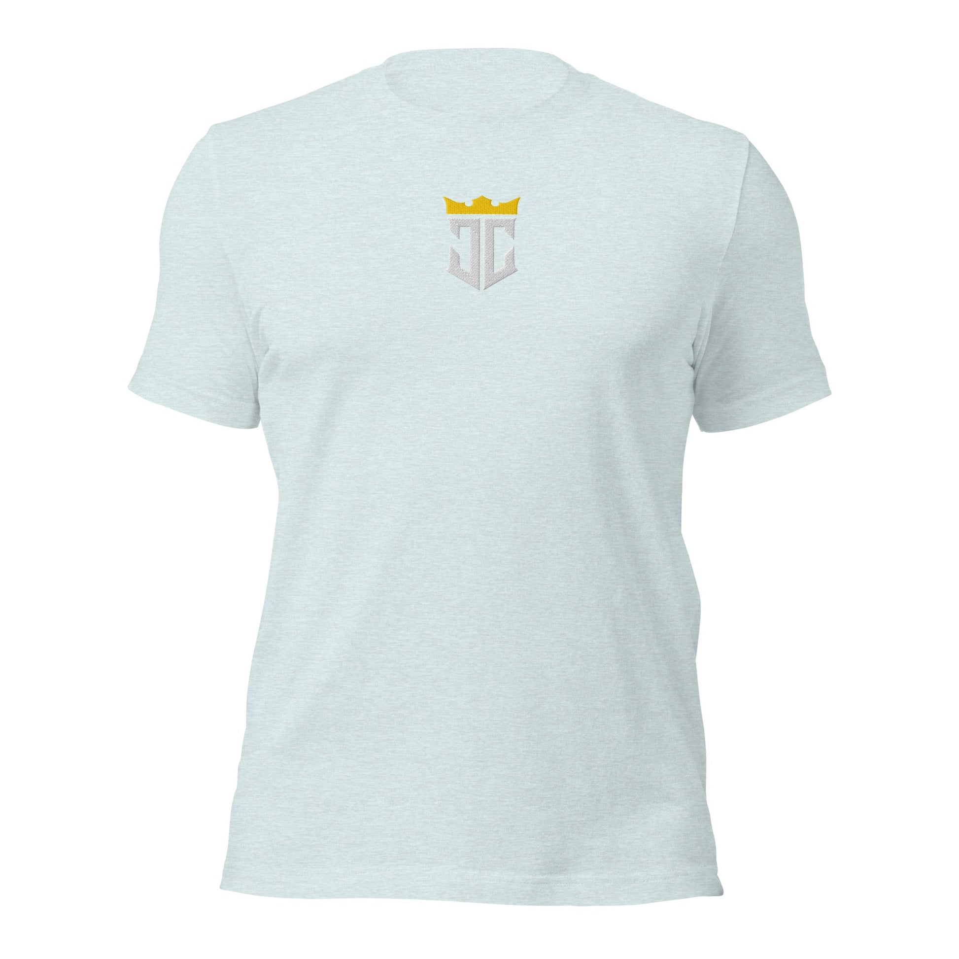 JC Emblem Jesus Christ Is King Embroidered T-Shirt - Inken Image