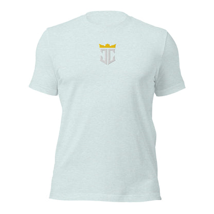 JC Emblem Jesus Christ Is King Embroidered T-Shirt - Inken Image