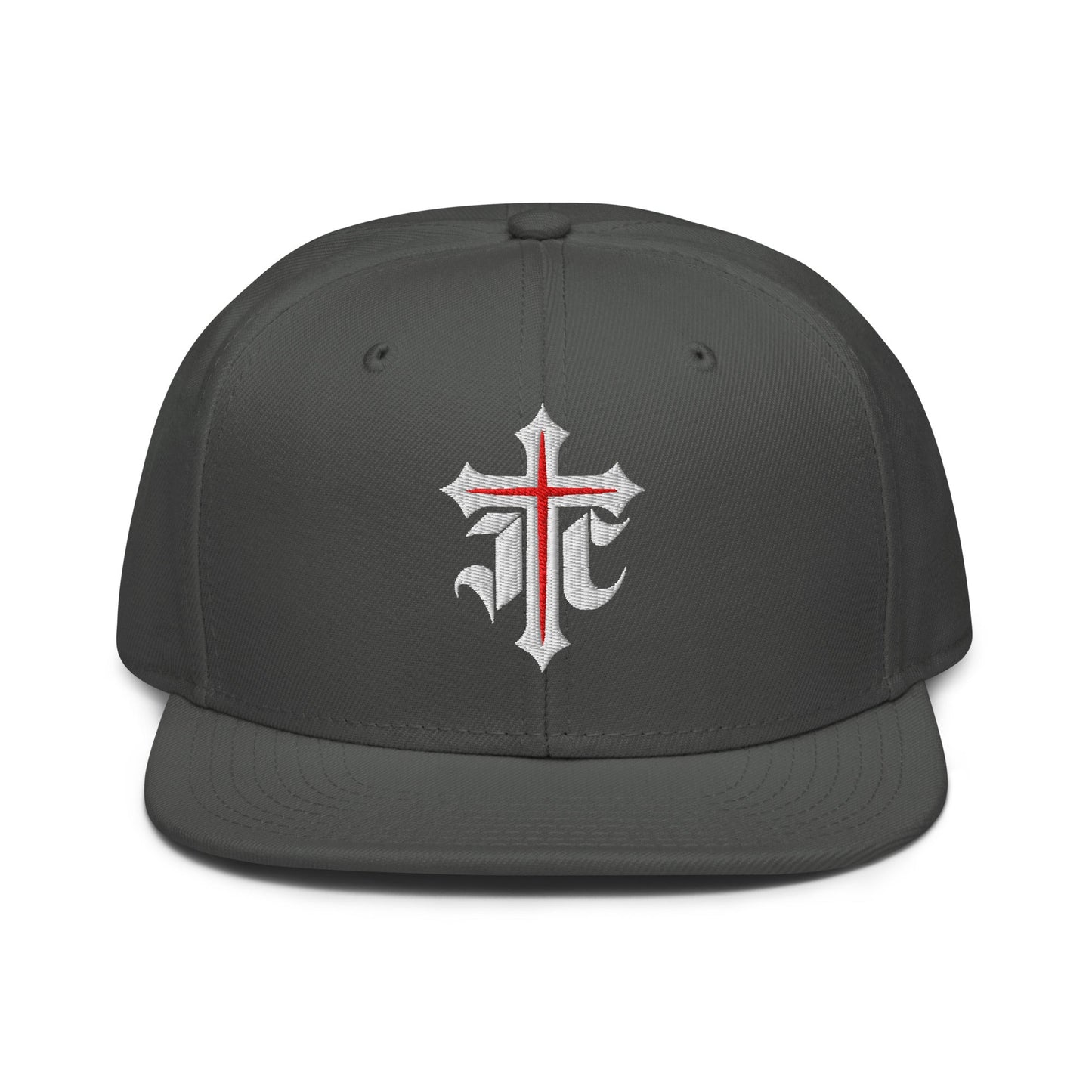 JC Gothic Cross, Flat Embroidered Christian Snapback - Inken Image