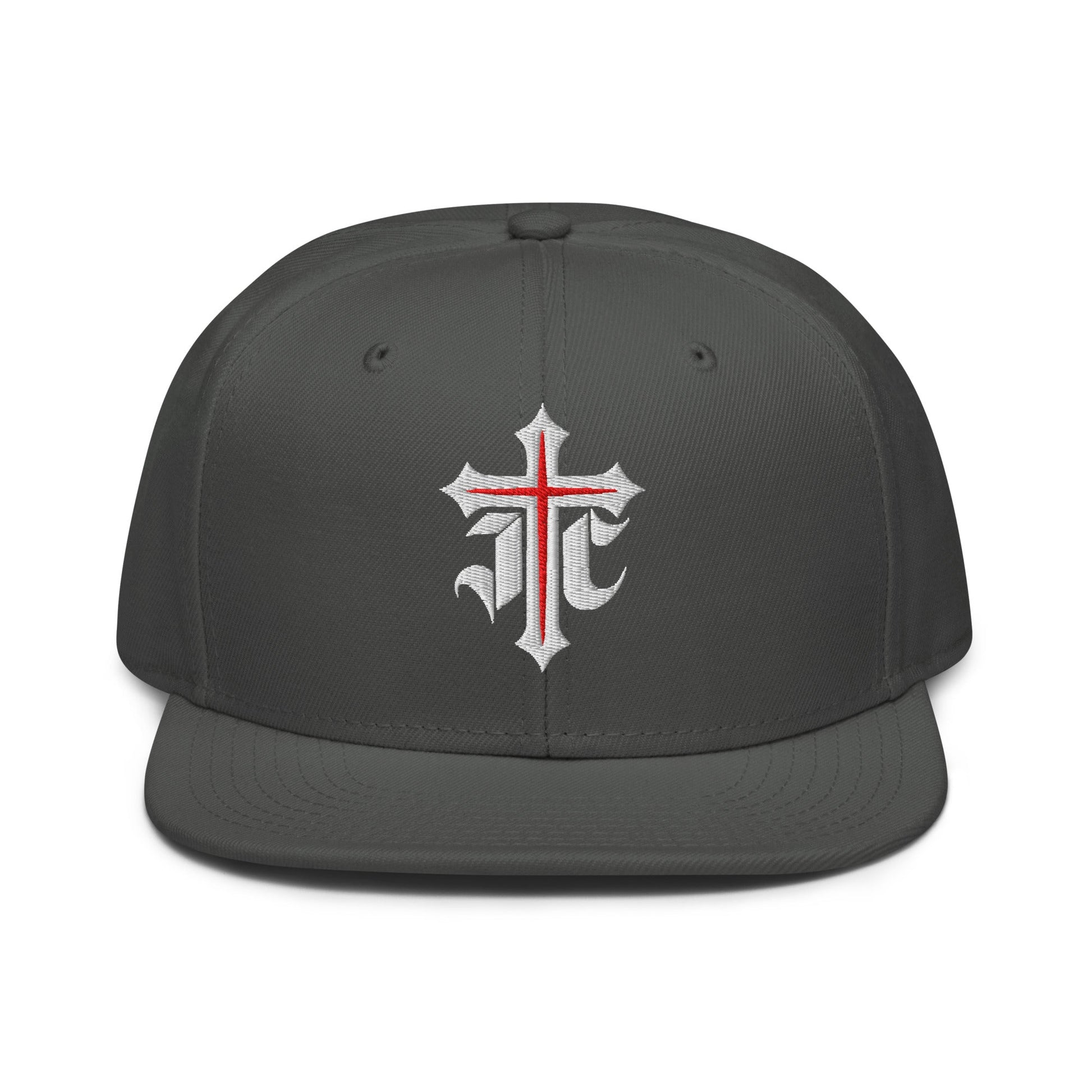 JC Gothic Cross, Flat Embroidered Christian Snapback - Inken Image