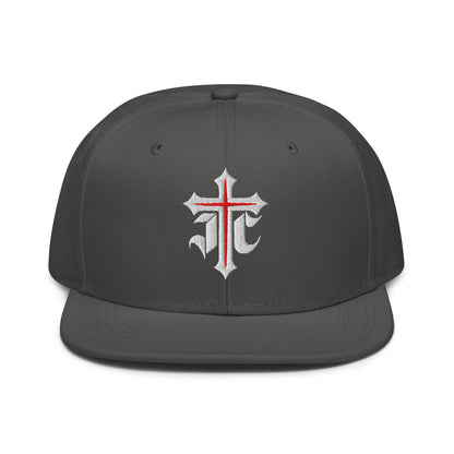 JC Gothic Cross, Flat Embroidered Christian Snapback - Inken Image