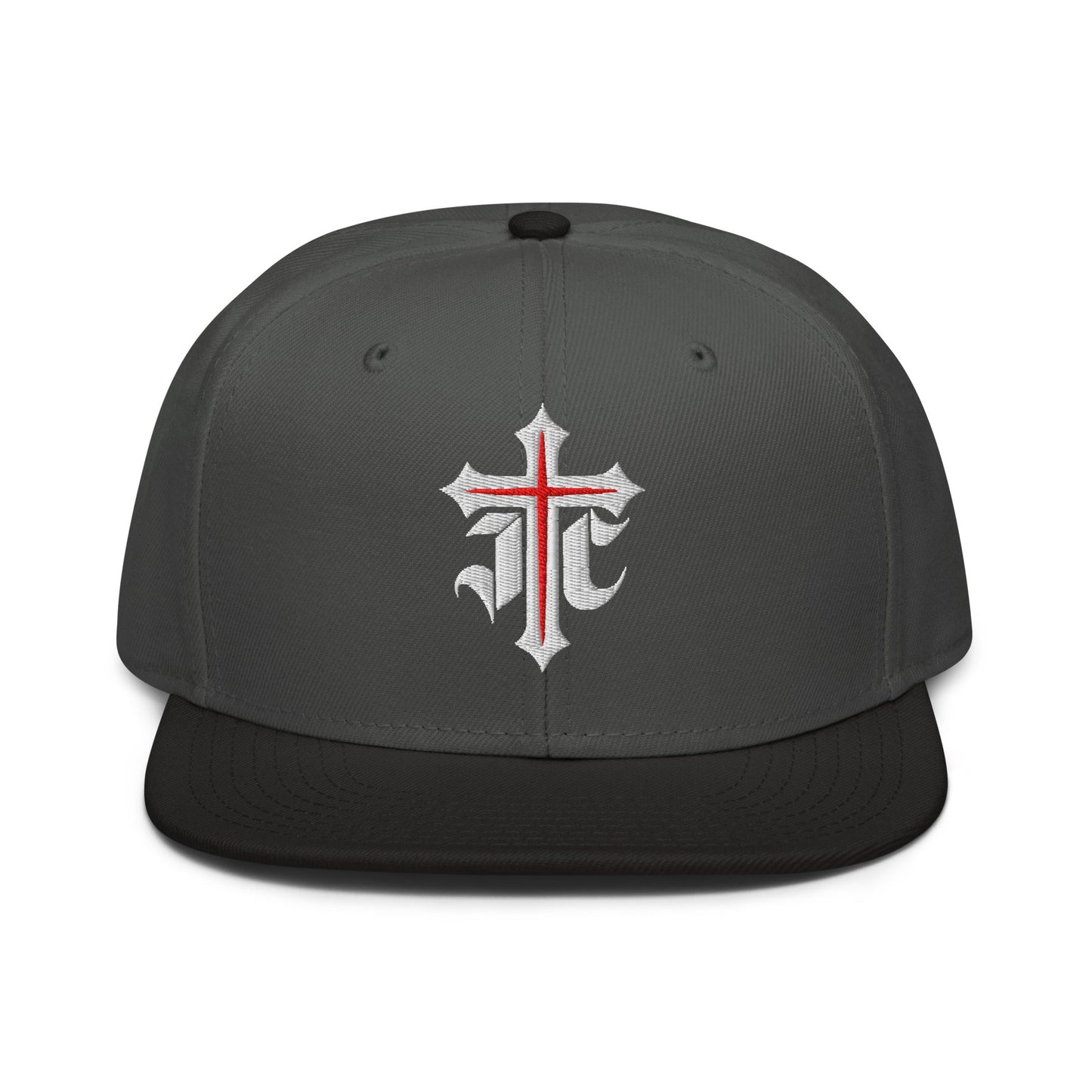 JC Gothic Cross, Flat Embroidered Christian Snapback - Inken Image