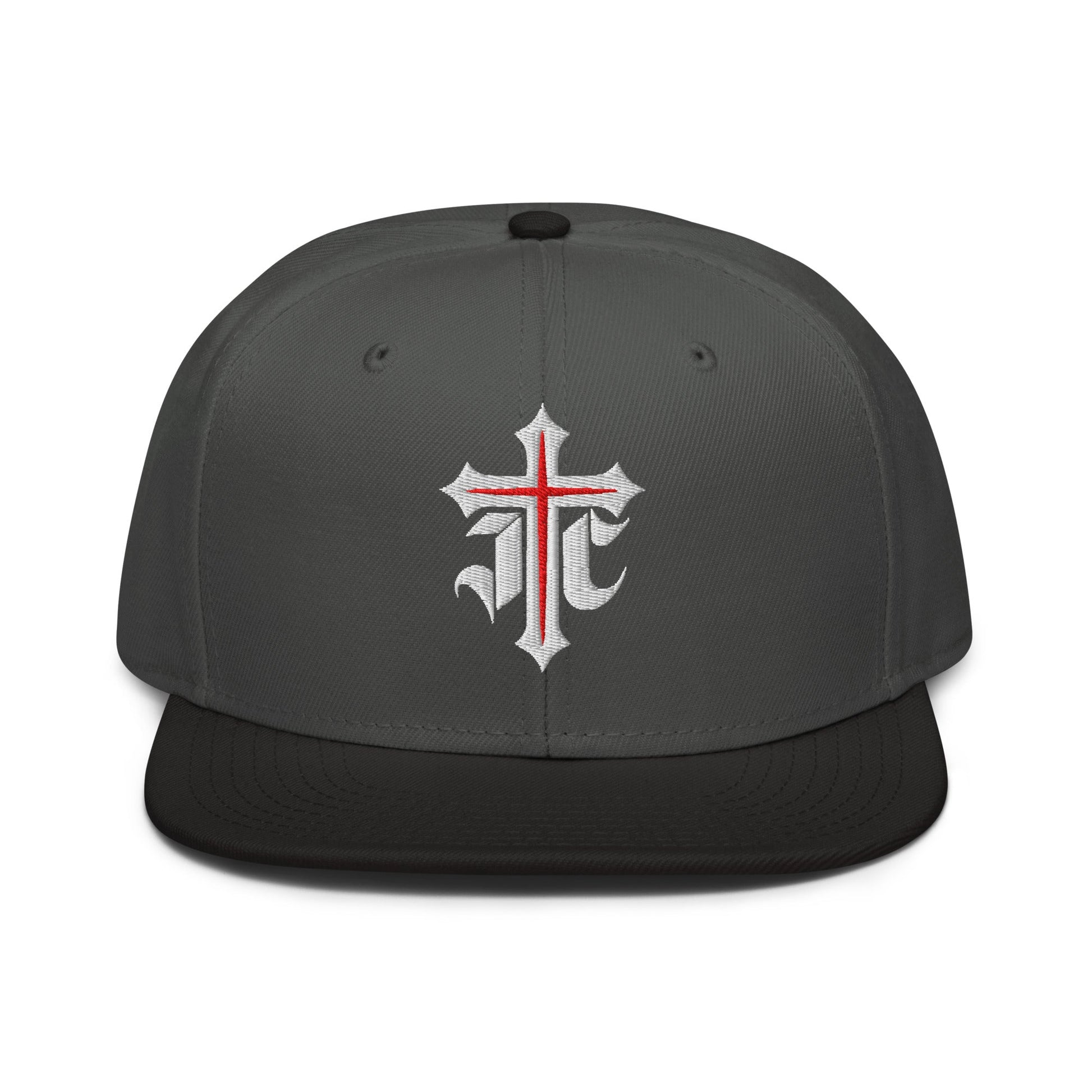 JC Gothic Cross, Flat Embroidered Christian Snapback - Inken Image
