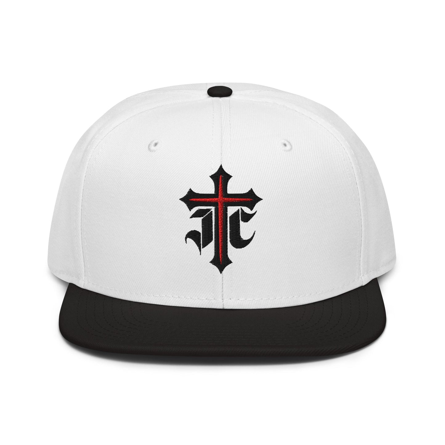 JC Gothic Cross, Flat Embroidered Christian Snapback - Inken Image